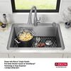 30&rdquo; Drop-In Undermount Stainless Steel Single Bowl Kitchen Sink with Accessories